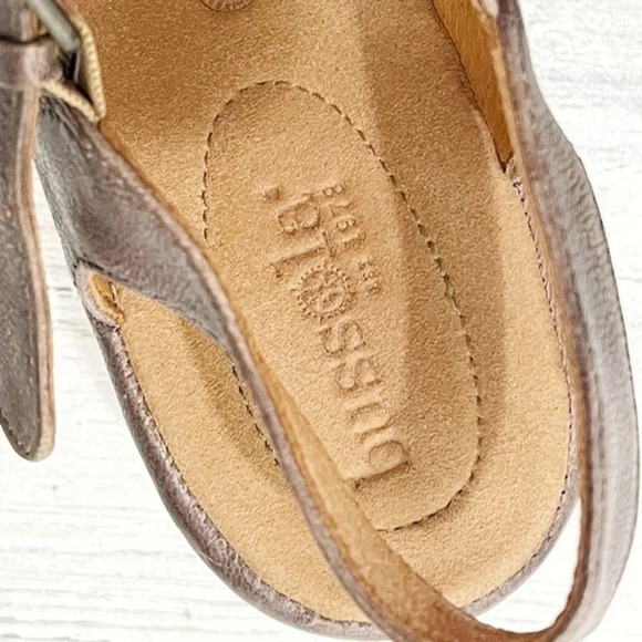 Bussola Trinidad Gobba Taupe Leather Wedge Sandals Size 11 - Picture 7 of 7